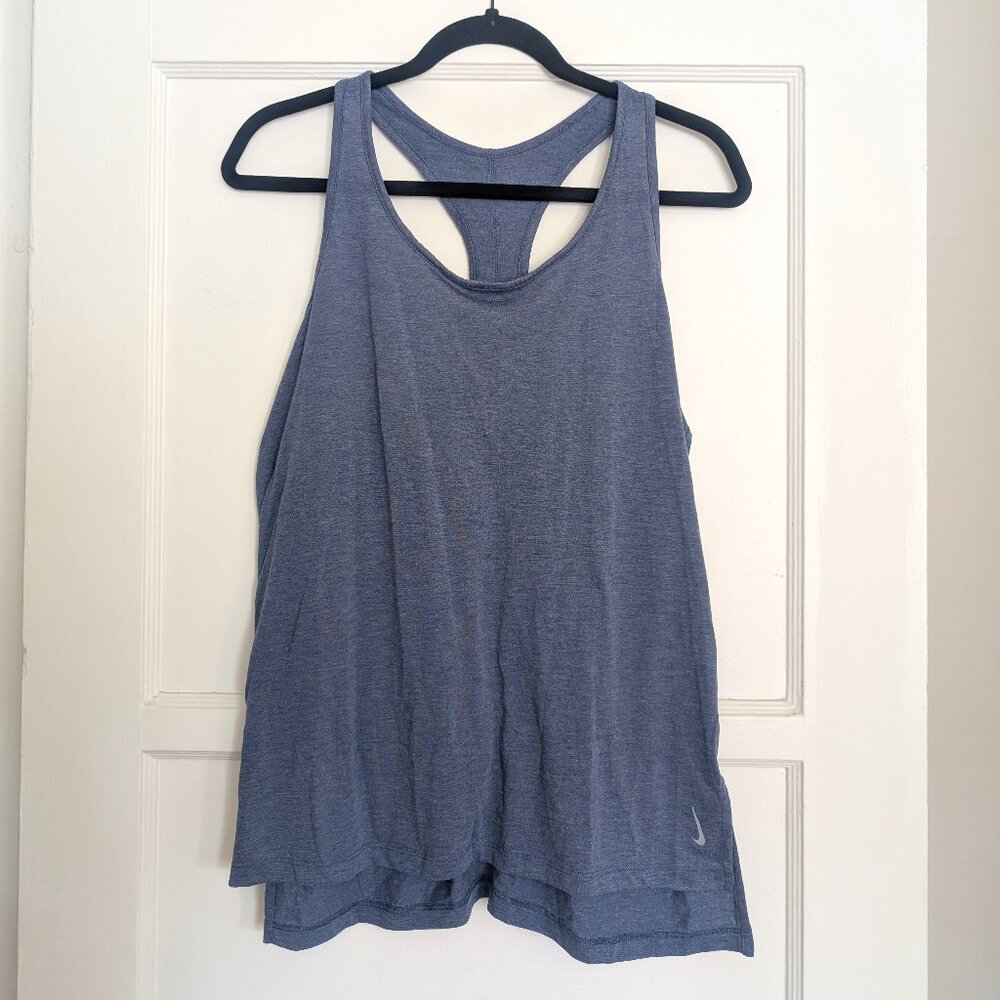 Nike Dri-Fit Racer Back Tank Top Singlet - Blue Large